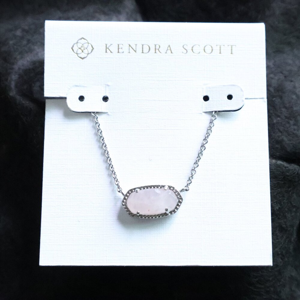 Kendra Scott Elisa Silver Necklace Rose Quartz